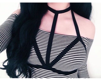 Deceiver harness/ harness lingerie/ strappy caged bra