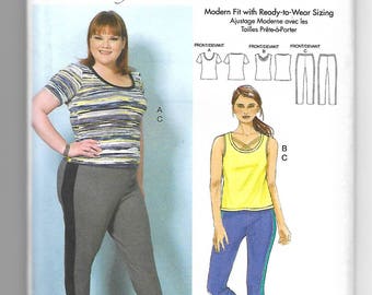 B6498 Butterick Women's Top and Pants Sewing Pattern Sizes 18W-44W