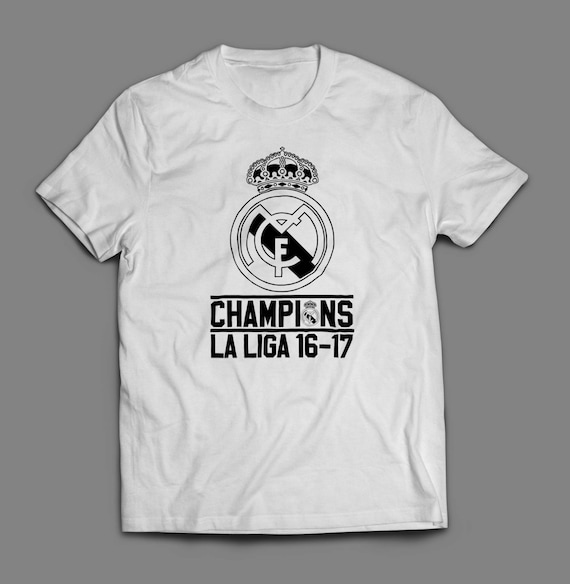 Real Madrid Champions 2017 La Liga Shirt S-4XL And Long Sleeve Available Customizable La Liga Satander