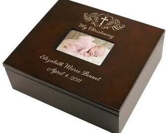 Engraved My Christening Wooden Keepsake Box