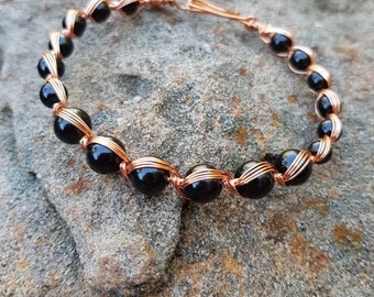Copper wire wrap bracelet