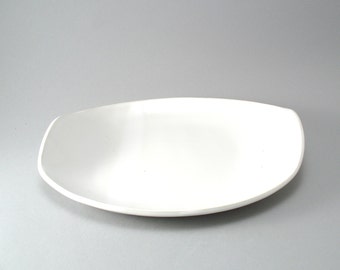 Ceramic Serving Platter-Pottery Plate-Tableware-Serving Dish-White-Slab Built-Classic White Glaze