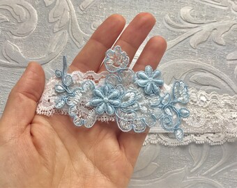 Blue Lace Wedding Garter, Something Blue, Blue Garter, Simple Bridal Garter, Lace Bridal Garter, Toss Garter, Garter