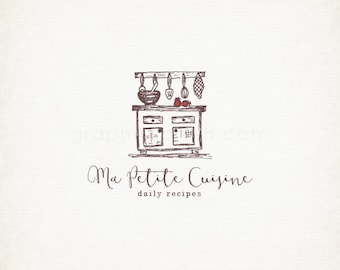 Logo de cuisine Design - main dessinée Logo Design - Food Blog Logo - marque Logo - Logo Sketchy - Blogo Logo Design