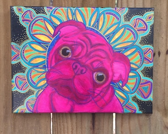 Mandala Mutts Pug Painting