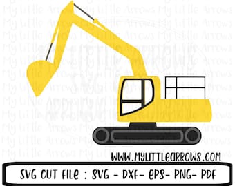 Excavator svg - construction svg - construction party svg - bulldozer svg - construction shirt - dxf - png - construction iron on