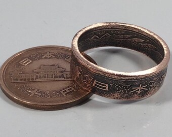Size 5-12 Japan 10 Yuan Coin Ring - Hand Made