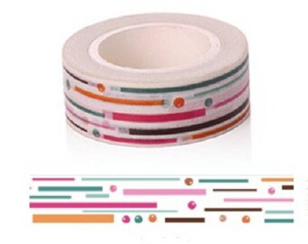 Washi tape graphics in bright colors - pretty masking colorful tape 10 m