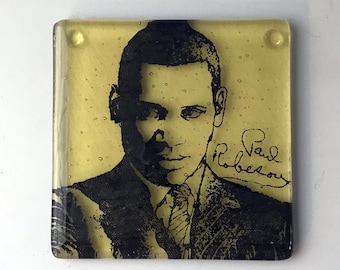 Paul Robeson Fused Glass Coaster, Singer Coaster, Icon Coaster