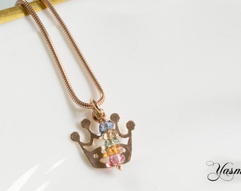 Crown rose gold plated with tourmaline
