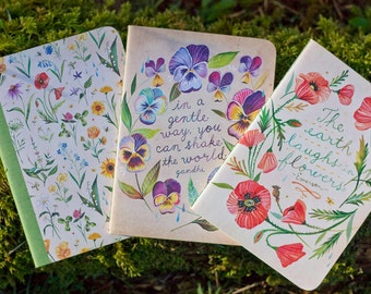 Floral Mini Notebook Trio | Journals | Katie Daisy