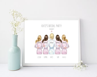 Bride's Wedding Party Print - Bridesmaids - Gift For Bride - Bride Tribe