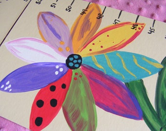 Foldable Children's Growth Chart, Growing Like a Flower