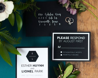 Black and White Modern Wedding Invitation