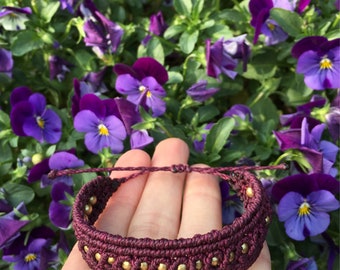 Micro Macrame Bracelet Burgundy