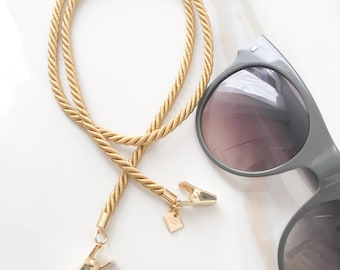 Thin Gold Twisted Cord Sunglasses & Eyeglasses Retainer - Eyewear Jewelry