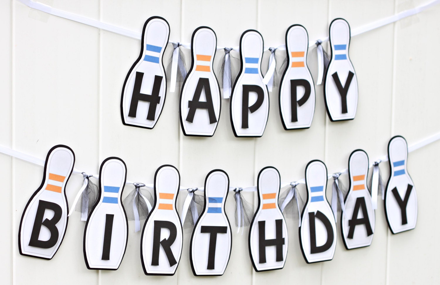 Bowling Happy Birthday Banner Bowling Party Banner Bowling