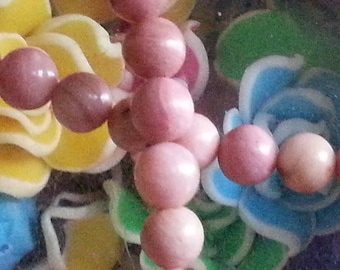 10 6 mm rhodonite beads, hole 1 mm