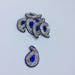 Set of 8 small paisley appliqué, blue, red, green, pink, purple, appliqué, Indian embellishment