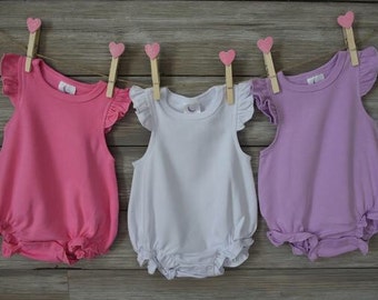 Girls Monogram Ruffle baby romper bubble***Please Read Shop Announcement*****