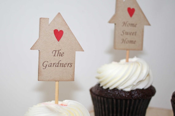 Housewarming Party Cupcake Toppers Set Of 12 Housewarming Party Cupcake Toppers Set Of 12