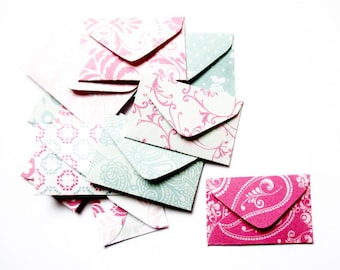lot 10 mini envelopes 4 x 2, 5cm patterns