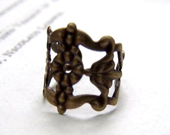 Filigree Ear Cuffs Antiqued Brass Ear Cuff Bronze Ear Cuffs