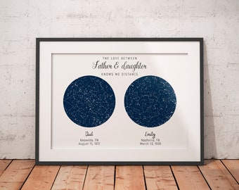 Real star art, Custom Star Map, Fathers day gift, For dad gift from daughter, First fathers day gift, Father's day gift personalized.