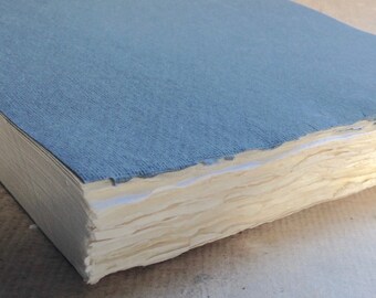 Square Blank Book Blocks, Khadi sketchbooks, Fat books medium surface 100 gsm Cotton Rag Paper deckle edge inserts, Book-making supplies