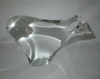 Vintage Crystal Polar Bear Figurine Large Clear Crystal Bear