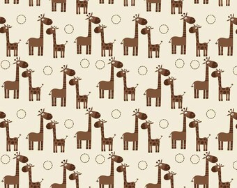 Giraffe Crossing Little Brown Giraffes Riley Blake Designs 100% premium cotton fabric RB025