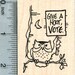 Voting Owl Rubber Stamp, Give A Hoot, Vote. J32015 Wood Mounted