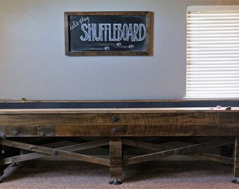 Shuffleboard Table, Shuffleboard, Shuffle Board, Games, Game Room, Man Cave, Rustic Shuffleboard Table