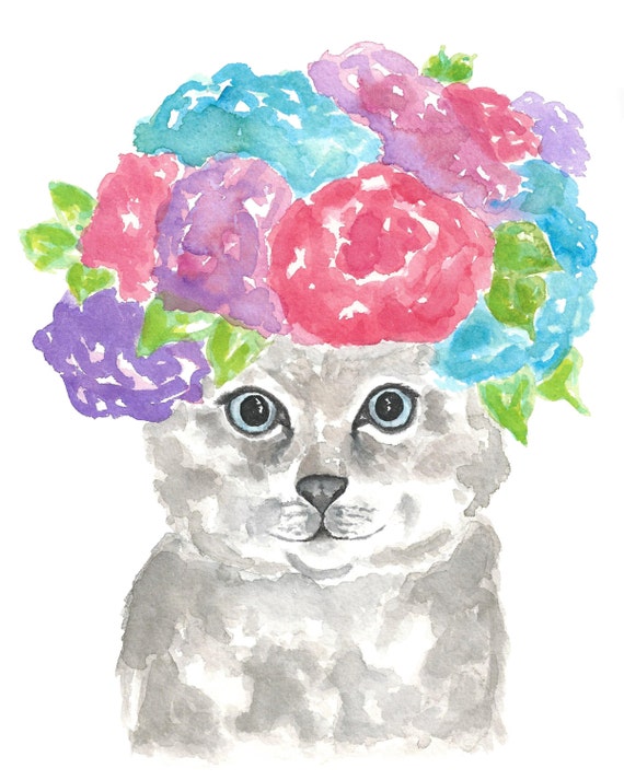 Gorgeous Watercolor Animals Cat