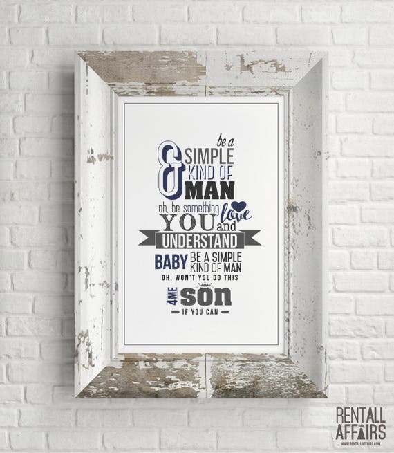 Simple Man Lyrics Custom Print