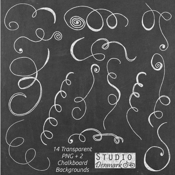 Chalk Flourishes Clipart 14 Chalkboard Clipart Scrolls and