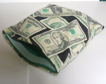 Sandwich and Snack Baggie Reusable Eco Friendly Money Fabric