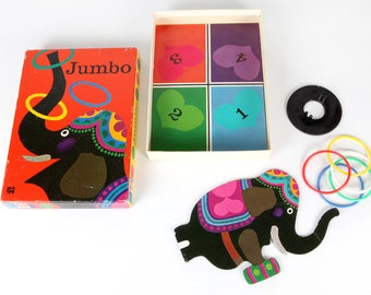 Vintage game-Ring throwing with a circus elephant-Jumbo, no. 120