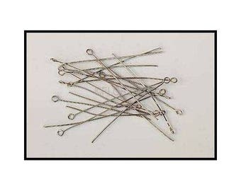 25 PCs Œil 50Mm in antique silver head pin (matte) or shiny
