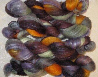 Handpainted Roving -- Organic Polwarth/Silk