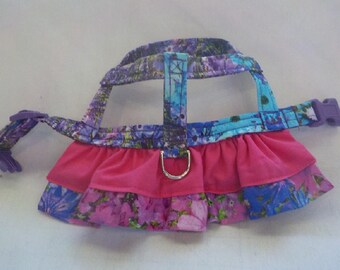 Dog Harness - Dog Clothes - Custom Dog Harness - Alaskan Meadow Ruffle Dog Apparel - Dog Dress - Small Dog Harness