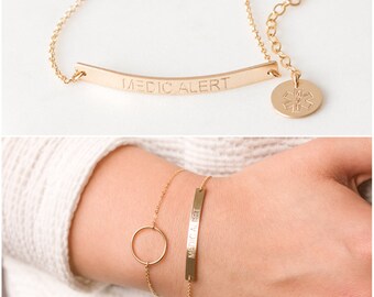 Medic Alert Bracelet, Medical Alert Bracelet, Allergies Alert ID Bracelet, Personalized Medical Bracelet, Diabetes Bracelet