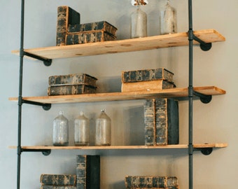 Open Pipe Shelving | Industrial Pipe Shelf | Pipe Shelf | Industrial Bookshelves | Storage Shelf | Wall Storage | Wall Mounted Shelf
