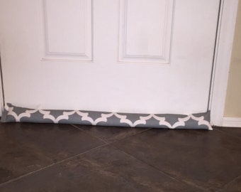 Door Draft Stopper - Gray Door Draft Stopper - Window or Door Snake - Breeze Blocker