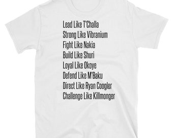UNISEX TEE Lead Like T'Challa Wakanda Tshirt Wakanda Tee Shirt Black Movie Lover Marvel Tee Shirt Plus Size Tshirt Black Panther Movie Tee