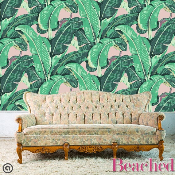 BANANA LEAF Removable Wallpaper tropical Just Peel and