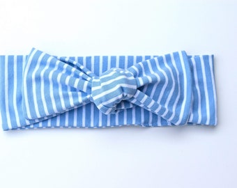 Pinstriped self tie headband