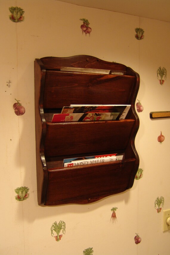 Wall Mail Organizer Rack 16w x 23 h Handcrafted