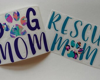 Dog mom/rescue mom/fur mom/cat lady decals/ Fur Mama / Dog Mom AF