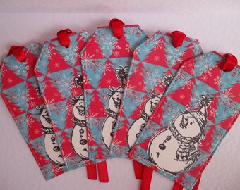 Chrismas gift tags, snowman gift tags, handmade tags, Christmas tags, tags, snowman christmas tags, snowman tags